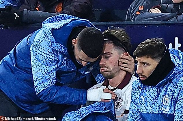 Jack Grealish suffered another injury and was seen cutting a distraught figure on the touchline after being substituted with an injury