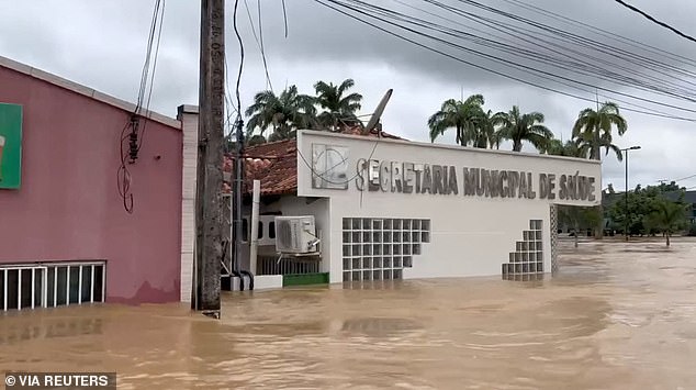 The state health department office was flooded after the Acre River overflowed in Acre, the capital of the Brazilian state of Acre