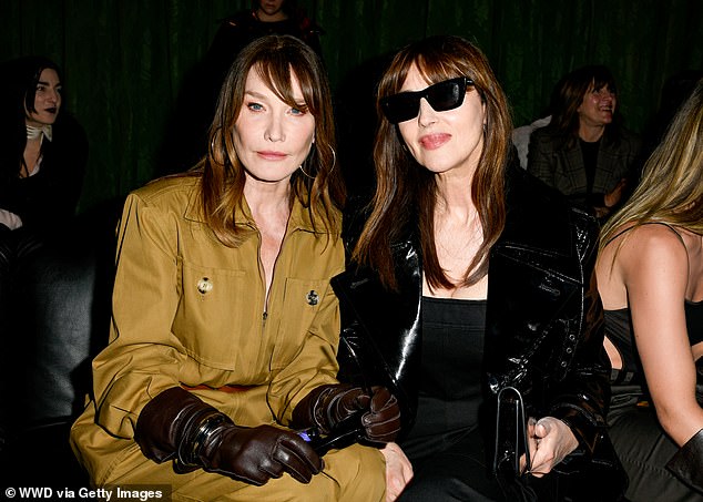 She was spotted catching up with fellow celebrities while sitting front row with Carla Bruni