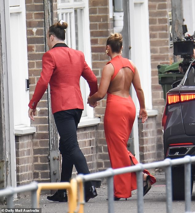 Jayden Eynaud and Eden Harper appeared to be going strong as they walked hand in hand, ahead of dramatic scenes that would see the groom get into a tense argument with Timothy