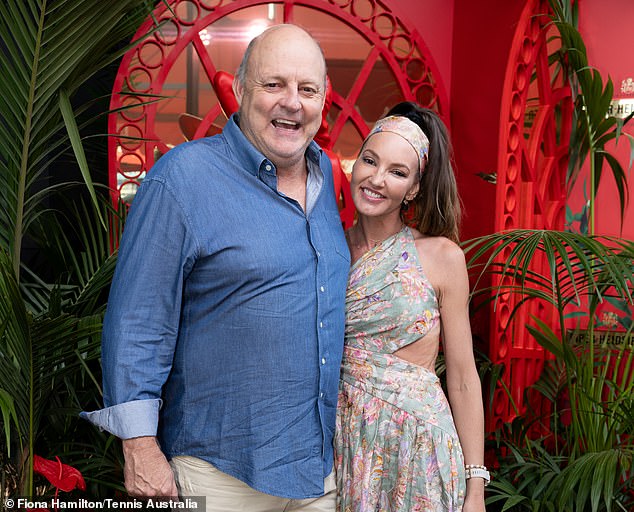 Brownless (pictured with a friend at the Australian Open earlier this year) didn't heed his fellow commentators' warnings about what would happen if he pressed the button