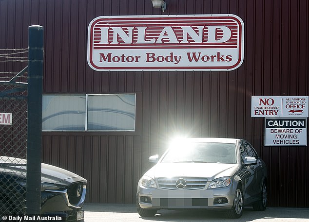 The Murphy family business, Inland Motor Body Works, (pictured) is being investigated by police as part of their hunt for Samantha Murphy