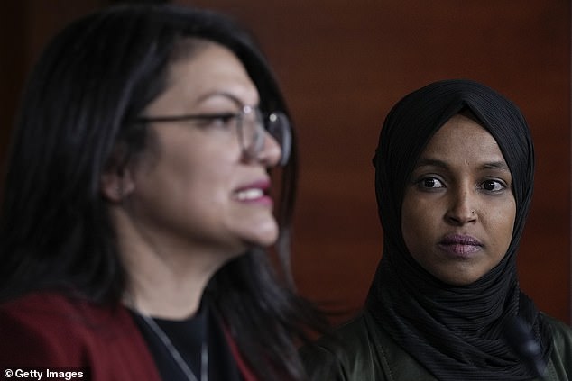 Fellow 'Squad' member Ilhan Omar (right) released a bill last month that would provide financial assistance to children aging out of foster care