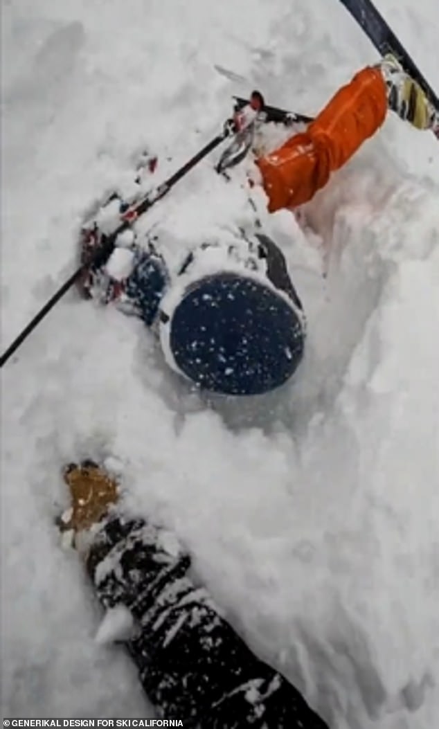 The video, which warns snow sports enthusiasts of the dangers of deep snow, features terrifying real-life rescue footage