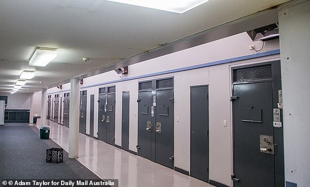 Lamarre-Condon is in a so-called observation camera cell that allows prison staff to keep an eye on him 24 hours a day.  Cells at the MRRC in Silverwater are pictured above