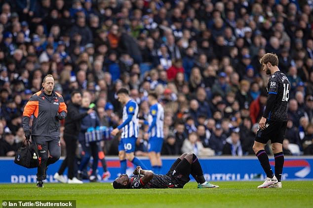 Guehi suffered a knee injury during Crystal Palace's derby defeat to Brighton earlier this month