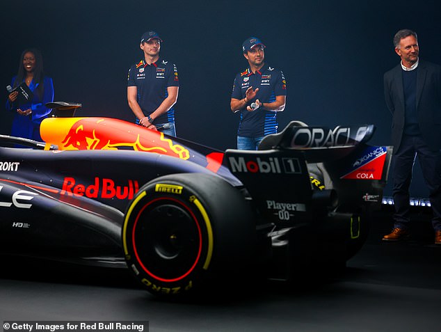 Horner (right) spoke about his future for the first time since allegations emerged at the launch of Red Bull's new car in Milton Keynes earlier this month