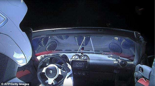 This still image, taken from a SpaceX livestream video, can be seen 