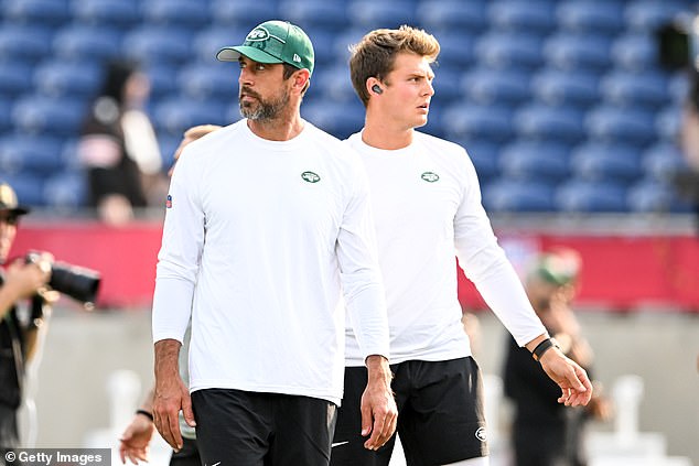 Wilson (right) thought he would back up Aaron Rodgers (left) in 2023, but injuries changed that