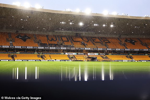 WOLVERHAMPTON, ENGLAND – FEBRUARY 28: General view inside the stadium ahead of the Emirates FA Cup fifth round match between Wolverhampton Wanderers and Brighton & Hove Albion at Molineux on February 28, 2024 in Wolverhampton, England.  (Photo by Jack Thomas - WWFC/Wolves via Getty Images)