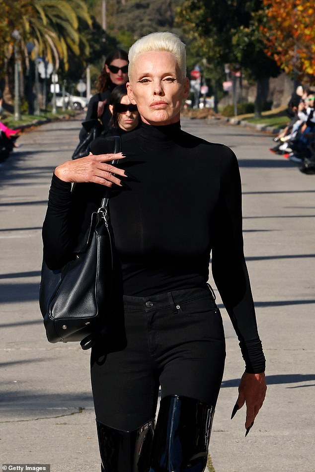 The actor, 47, said Sylvester Stallone's ex-wife, 60, asked him to come to her hotel room to sleep together before 'losing him like a tea bag' (Brigitte pictured in December)