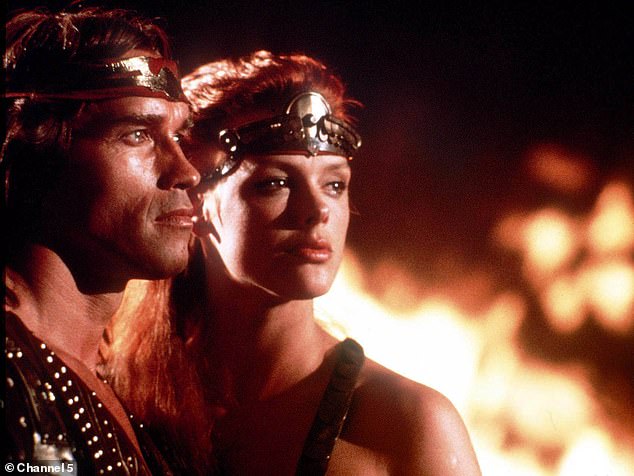 In her 2011 film, Brigitte revealed she had an affair with Arnold Schwarzenegger while filming Red Sonja (pictured), while the actor was dating Maria Shriver, whom he went on to marry.