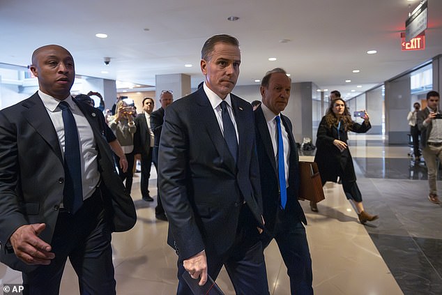 Hunter Biden, son of President Joe Biden, enters a federal building before being deposed for an impeachment inquiry into his father