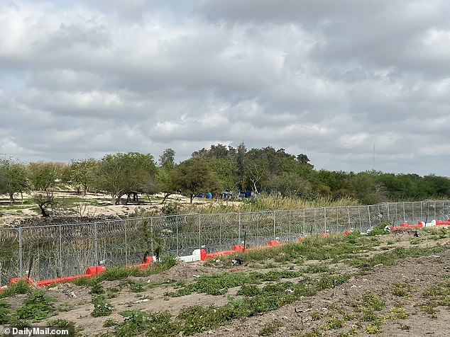 The border area at Camp Monument, the area in Brownsville to process migrants