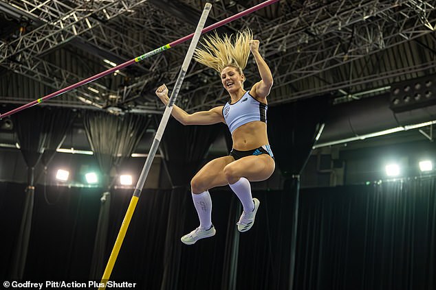 No woman in the pole vault this year has jumped higher than Caudery's 4.86 meters