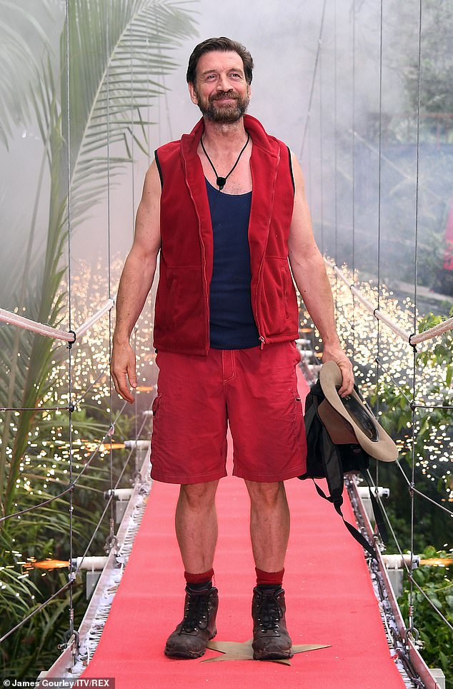 Nick (pictured on I'm A Celebrity in 2018) said: 'I'm now 61 and it's no big surprise that I'm a little overweight.  Even if you put on a wetsuit and appear on television, you don't have to worry'