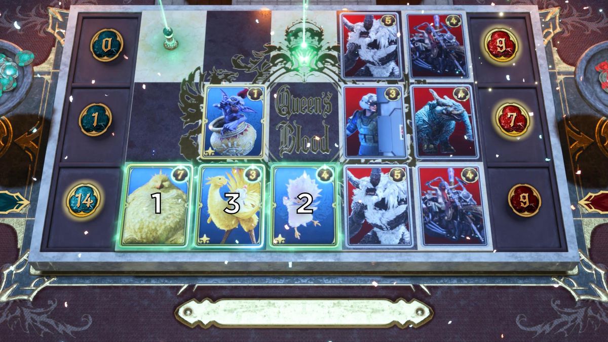 An image shows the solution to the second Card Carnival challenge in Final Fantasy 7 Rebirth.