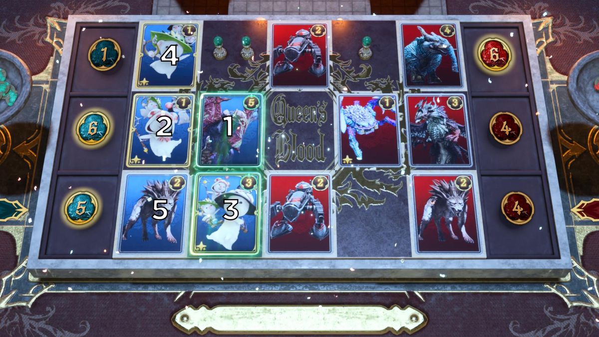 An image shows the solution to the third Card Carnival challenge in Final Fantasy 7 Rebirth.