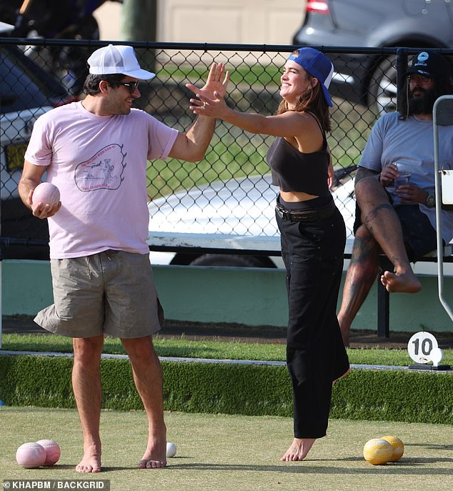 Stormi was playfully interacting with friends during the game