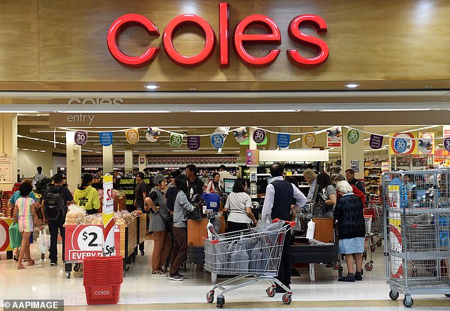 The Coles Group reported on Tuesday that sales were up but profits fell in the first half due to intense competition and the cost of living