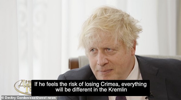 Johnson urged Kiev to quickly end the war by forcing the Kremlin dictator to withdraw from annexed Crimea.