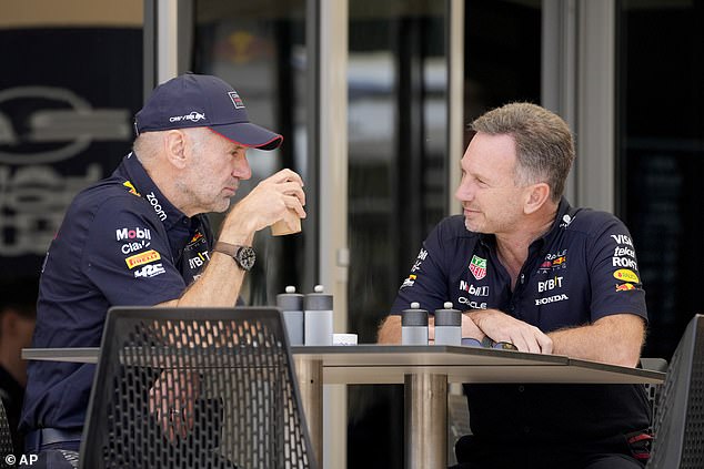 Horner was pictured having breakfast before the first practice session of the Bahrain Grand Prix