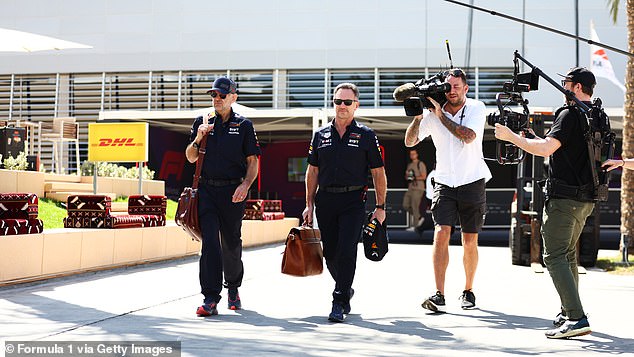 Later, Horner was pictured arriving at the Paddock before the first practice session started