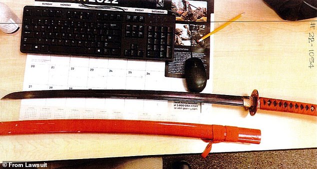 The girl's lawyers say this katana was one of the weapons used that day
