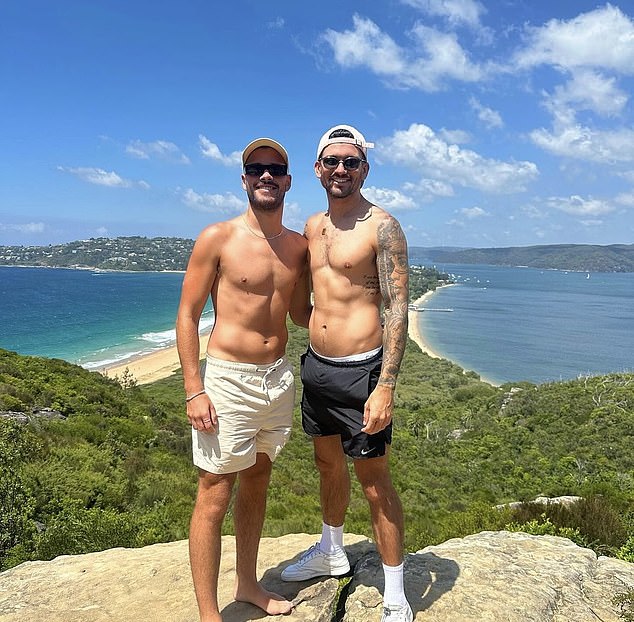 Police descended on North West Arm Road at Grays Point, in Sydney's south, as they searched for the bodies of Jesse Baird (left) and his flight attendant friend Luke Davies (right)