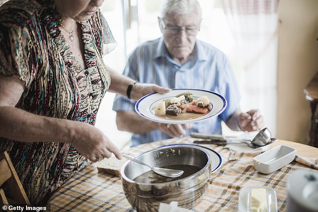 Divorced adult children can sometimes wait too long after financial worries force them to move back in with elderly parents (photo taken by models)