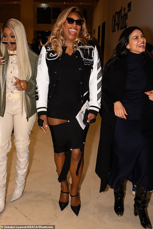 Serena appeared cheerful as she laughed with friends