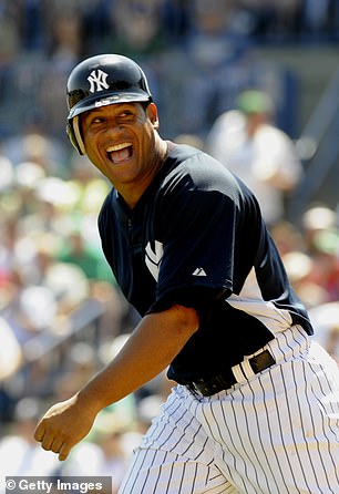 Outfielder Bobby Abreu #53 of the New York Yankees smiles during a play against the Boston Red Sox on March 17, 2008 at Legends Field in Tampa, Florida.  The Yankees defeated the Red Sox 8-4