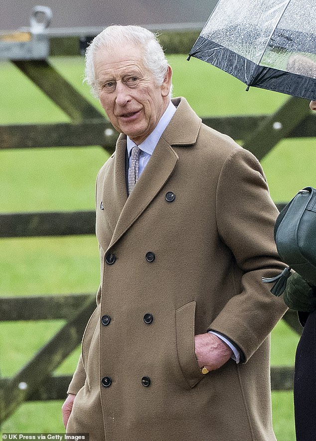 The king has been seen attending church every Sunday at Sandringham, but public duties were suspended