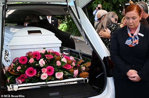 Friends of Mrs White who was laid to rest (pictured) also recalled how her Christian faith guided her actions throughout her life