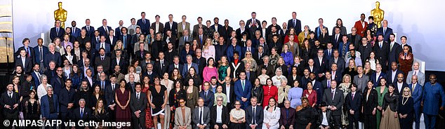 With just a month to go until the Academy Awards, nominees gathered for a giant 'class photo'