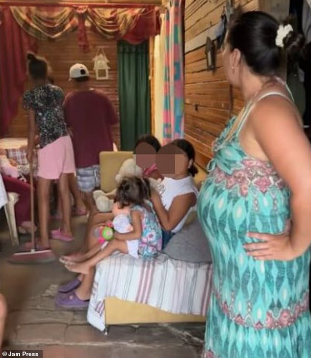 The gigantic family lives in a small three-bedroom house in Colombia, with the eldest child having to sleep on the couch