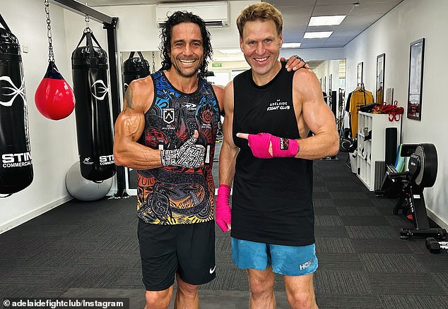 Andrew McLeod has proven he's still in good shape at the age of 47 after boxing training photos of himself and Kane Cornes emerged online