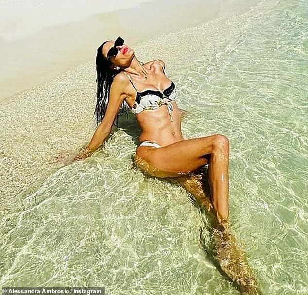 Alessandra Ambrosio took to Instagram on Monday to show off her abs and bikini body in the Riviera Maya