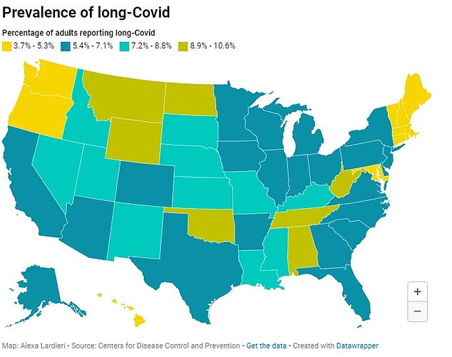 Americas Long Covid Hotspots Revealed New CDC Data Shows States