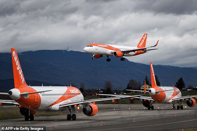 An easyJet flight from the UK collapsed within seconds of crashing into Lake Geneva, a report has found.  In the photo: an easyJet plane lands at Geneva airport (archive photo)