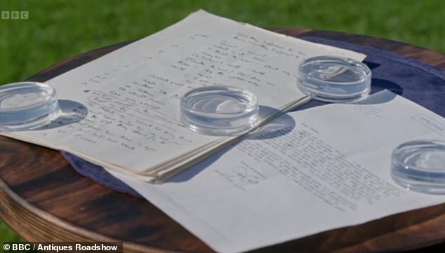 David Croft sent the original handwritten script of series four, episode four (Sgt - Save My Boy, 1970) to the lucky recipient after completing a work experience to help him at the BBC