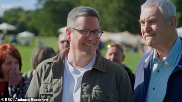 An Antiques Roadshow guest (left) was shocked when told how valuable a Dad's Army script he picked up during his work experience at the BBC was