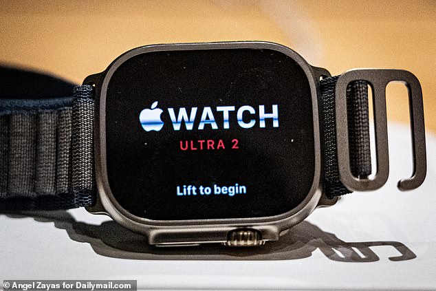 The glitch affects the Apple Watch 9 and Apple Watch Ultra 2 (pictured) and can cause the watch to ring and prevent users from entering their passcode