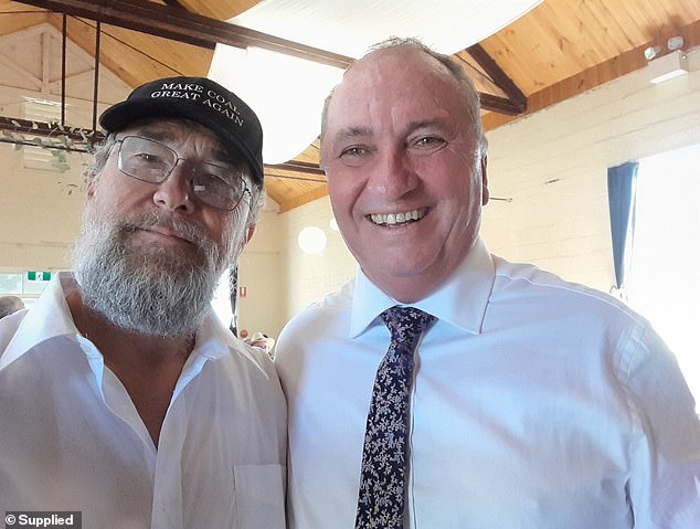 Her father, Peter Campion (pictured left with Barnaby Joyce), said he was disgusted by the way his son-in-law was treated