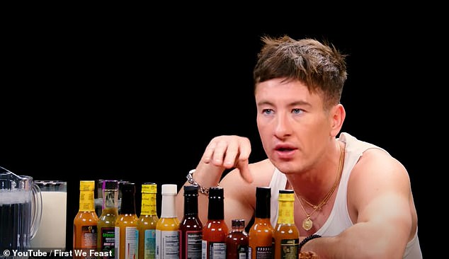 Barry became the latest star to encounter Sean Evans in his online series Hot Ones, even taking off his shirt as he devoured a series of spicy wings