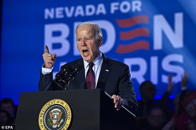 President Joe Biden led a campaign rally in Las Vegas on Sunday ahead of the Democratic primaries in Nevada.  Although he was widely expected to win against self-help guru Marianne Williamson, the goal was twofold: Nevada is a swing state in the general election.