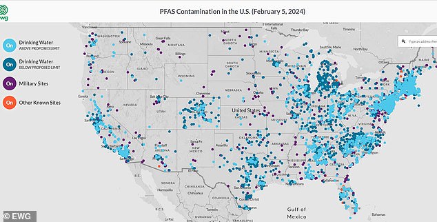 More than 70 million Americans have drinking water that has tested positive for toxic 'forever chemicals', research shows