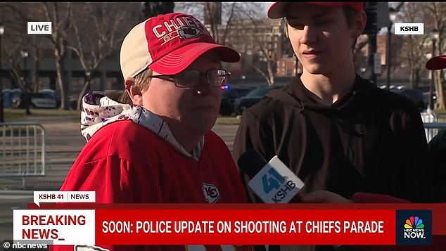 A blind Kansas City Chiefs fan described the harrowing moment a good Samaritan led her away from danger as gunfire erupted during Wednesday's Super Bowl parade.