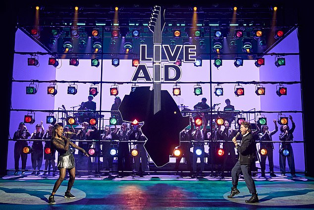 Live Aid, originally held in Philadelphia at Wembley Stadium on July 13, 1985, has been turned into a musical at the Old Vic in London (pictured)