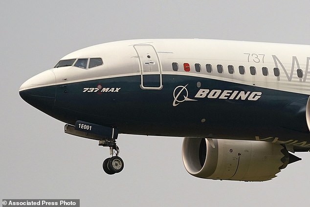 A Boeing 737 Max jet prepares to land at Boeing Field after a test flight in Seattle, September 30, 2020.